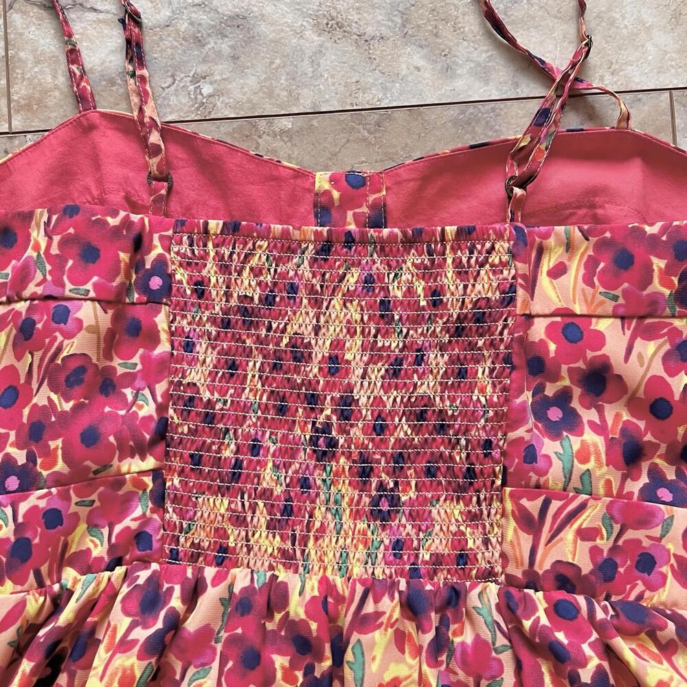 Fossil Sun Dress Floral Pattern Sz M Spaghetti Strap Sleeveless Spring Summer - Picture 13 of 15